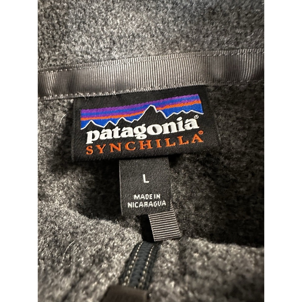 Patagonia Jacket Synchilla Mens L Fleece Nickel Grey Pullover Full Zip ROLLUP - Picture 4 of 16